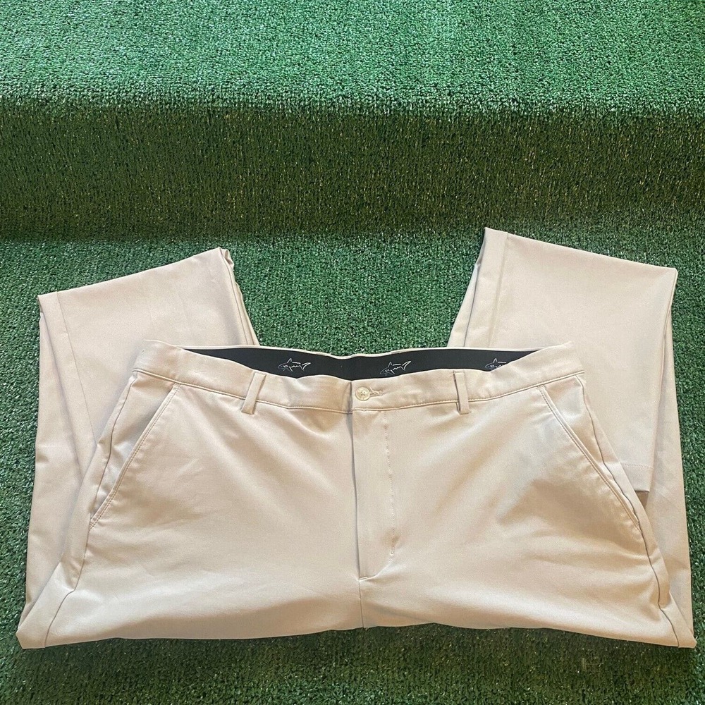 Greg Norman Mens Performance Golf Pants Khaki Size 38/30